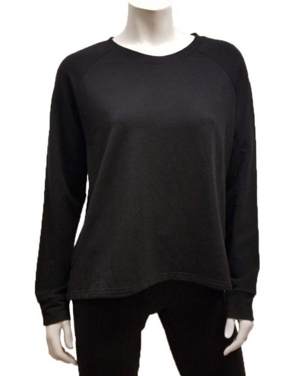 1021 Gilmour Bamboo French Terry Crop Sweatshirt - Black