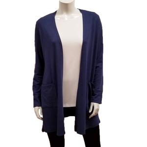 BtC-5005 Gilmour Bamboo French Terry Mid-Length Cardigan - Navy